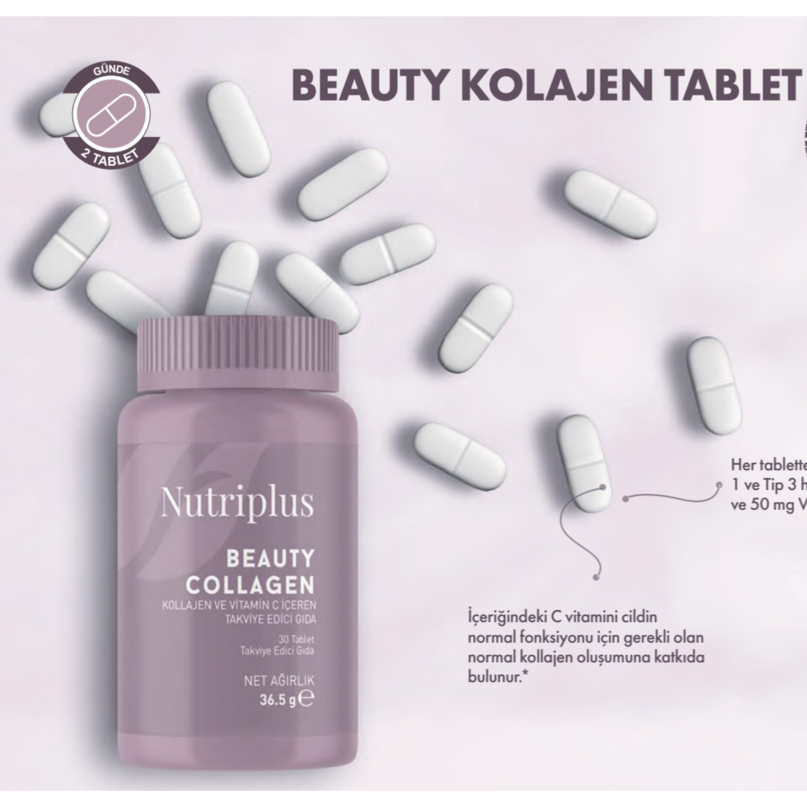 قرص بیوتی کلاژن نوتریپلاس 30 عددی فارماسی ا BEAUTY KOLAJEN TABLET